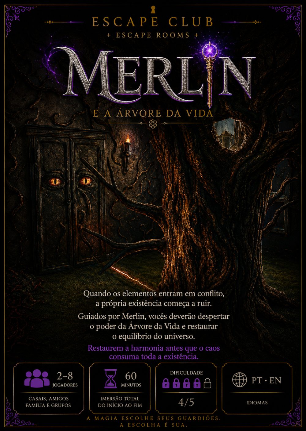 Pôster da sala Merlin e a Árvore da Vida